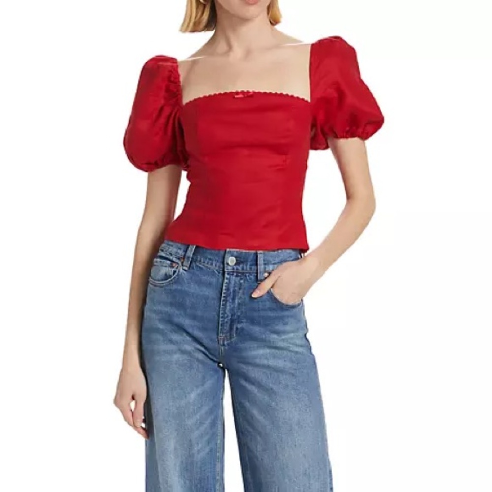 Reformation Marella Linen Top